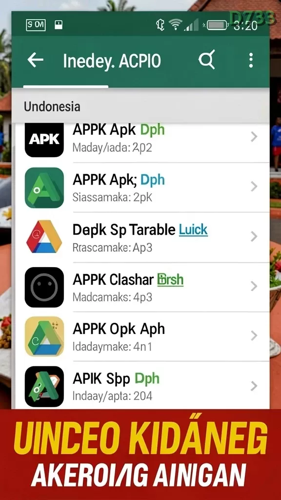 Cuplikan layar menu unduhan d733 untuk perangkat Android